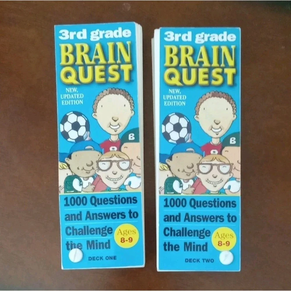 Brain Quest Lot 3rd Grade New Updated Edition Deck One & Two 1990's Teaching Aid